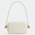 Bottega Veneta Knot Minaudiere On Strap In White Foulard Intreccio Leather Bottega Veneta Knot Minaudiere On Strap In White Foulard Intreccio Leather