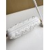 Bottega Veneta Knot Minaudiere On Strap In White Foulard Intreccio Leather Bottega Veneta Knot Minaudiere On Strap In White Foulard Intreccio Leather