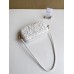 Bottega Veneta Knot Minaudiere On Strap In White Foulard Intreccio Leather Bottega Veneta Knot Minaudiere On Strap In White Foulard Intreccio Leather
