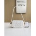 Bottega Veneta Knot Minaudiere On Strap In White Foulard Intreccio Leather Bottega Veneta Knot Minaudiere On Strap In White Foulard Intreccio Leather