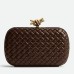 Bottega Veneta Knot Minaudiere Clutch In Bordeaux Intrecciato Lambskin