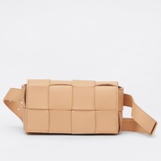 Bottega Veneta Cassette Belt Bag In Beige Lambskin