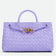 Bottega Veneta Andiamo Small East/West Bag in Lilas Intrecciato Lambskin