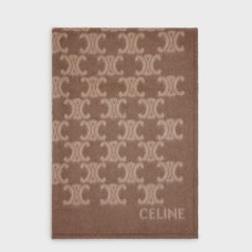 Celine Blanket in Camel and Beige Monogram Wool