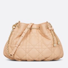 Dior Ammi Medium Bag in Sand Pink Macrocannage Lambskin