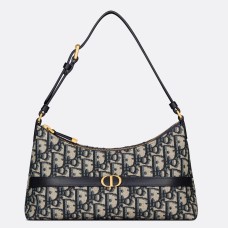 Dior 30 Montaigne Cigale Mini Bag in Blue Oblique Jacquard