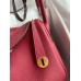 Hermes Lindy 26 Handmade Bag In Ruby Clemence Leather