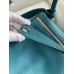 Hermes Lindy 26 Handmade Bag In Vert Bosphore Clemence Leather