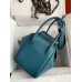 Hermes Lindy 26 Handmade Bag In Vert Bosphore Clemence Leather