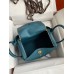 Hermes Lindy 26 Handmade Bag In Vert Bosphore Clemence Leather