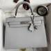 Hermes Kelly Sellier 32 Handmade Bag in Blue Glacier Epsom Calfskin