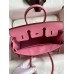 Hermes Birkin 25 Retourne Handmade Bag In Pink Clemence Leather
