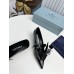 Prada Pumps 45mm in Black Leather with Floral Appliques