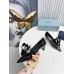 Prada Pumps 45mm in Black Leather with Floral Appliques