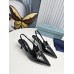 Prada Slingback Pumps 45mm in Black Patent Calfskin