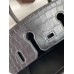Hermes Birkin 25 Retourne Handmade Bag In Black Matte Alligator Leather