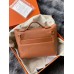 Hermes 24/24 Mini 21 Touch Bag in Gold Evercolor and Ostrich Leather