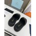 Prada Crochet Flatform Slides in Black Raffia-effect Yarn