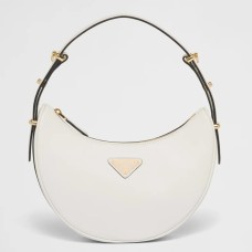 Prada Arque Shoulder Bag in White Leather