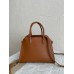 The Row Margaux 10 Top Handle Bag in Brown Leather