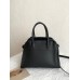 The Row Margaux 10 Top Handle Bag in Black Leather