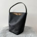 The Row Medium N/S Park Tote in Black Grained Leather